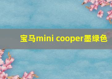 宝马mini cooper墨绿色